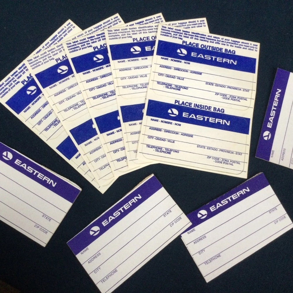 Vintage Eastern Airlines Luggage Tags